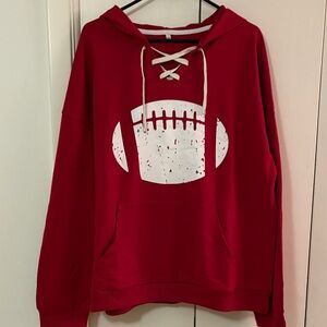Red Football Graphic Hoodie